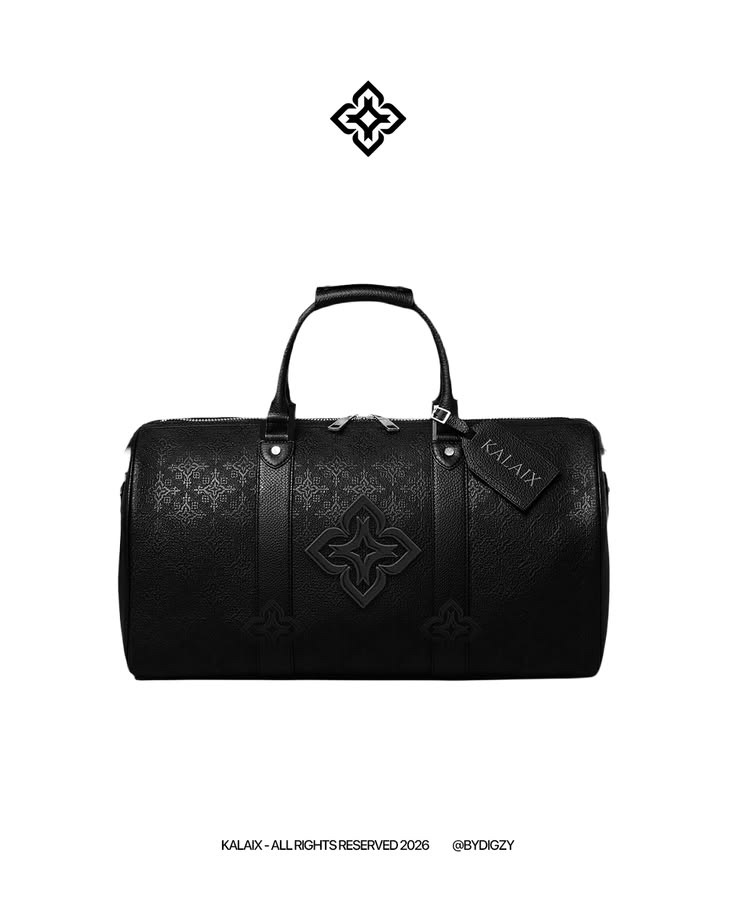 Kalaix monogram leather duffle bag designed by Digzy